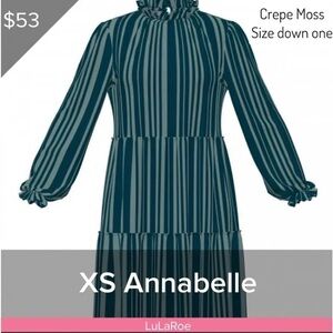 LuLaRoe green and teal Striped Annabelle Dress
